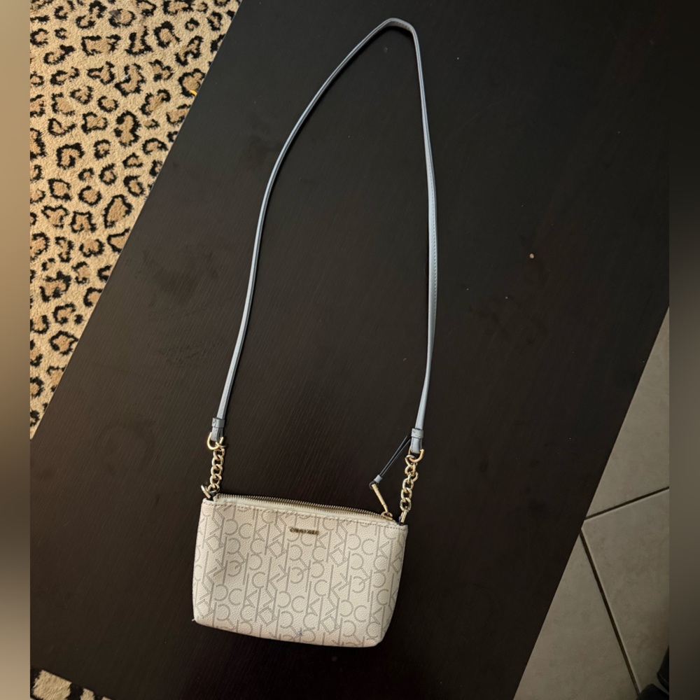 Calvin Klein Monogram Crossbody Bag in Gray